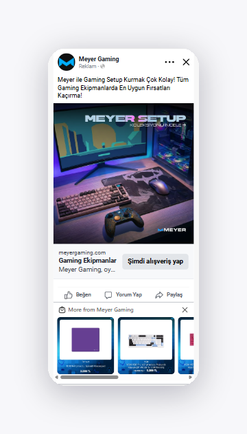 Meta collection ad product carousel